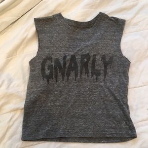 Gray crop top muscle tank. Never worn. Size S.